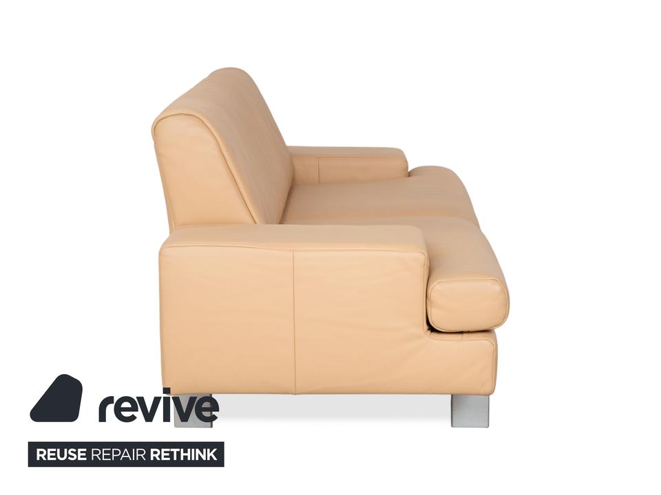 Rolf Benz AK 644 Zweisitzer Leder Sofa Creme Beige Couch – Bild 11