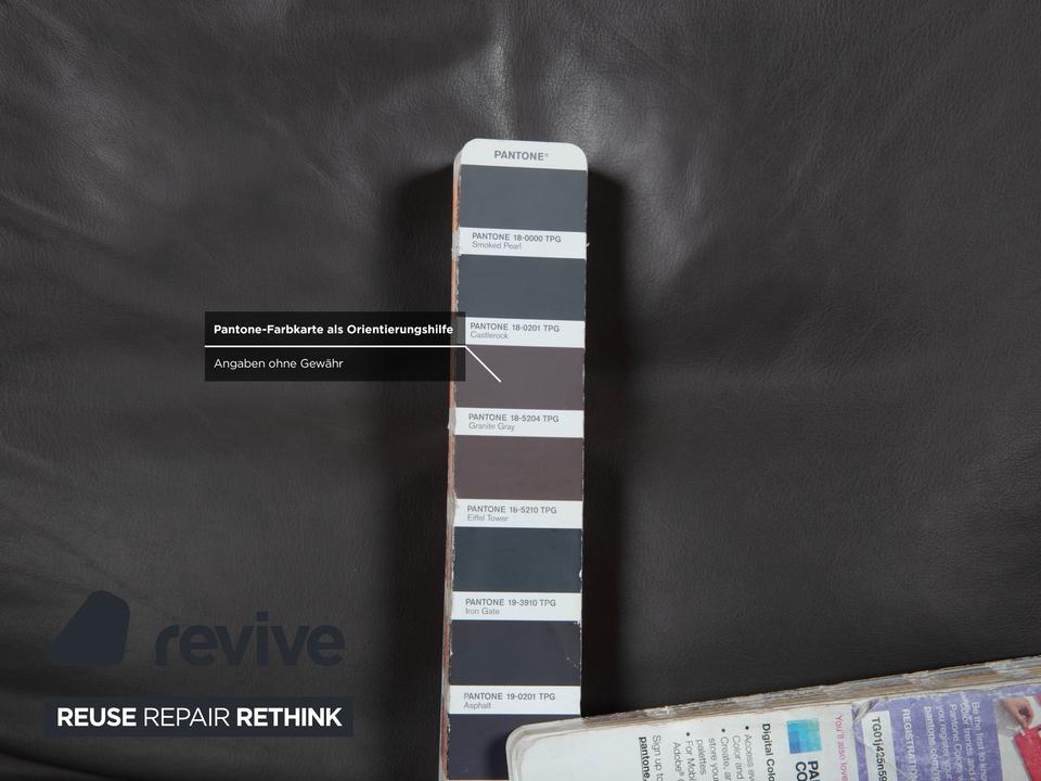 Rolf Benz Leder Metall Sessel Schwarz Anthrazit Dunkelbraun – Bild 13