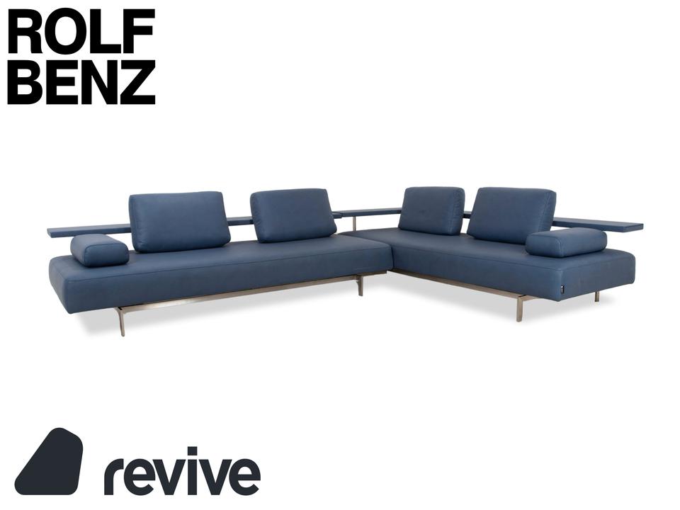 Rolf Benz Dono 6100 veganes Leder Ecksofa Blau Sofa Couch ✨
