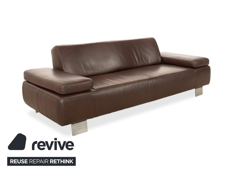 Willi Schillig Taboo Leder Dreisitzer Braun manuelle Funktion – Bild 3