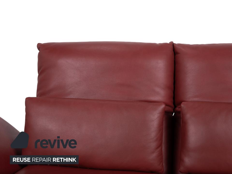 Koinor Francis Leder Zweisitzer Rot manuelle Funktion Sofa Couch – Bild 7