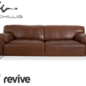 Willi Schillig Alessiio Leder Dreisitzer Braun Mokka Sofa Couch