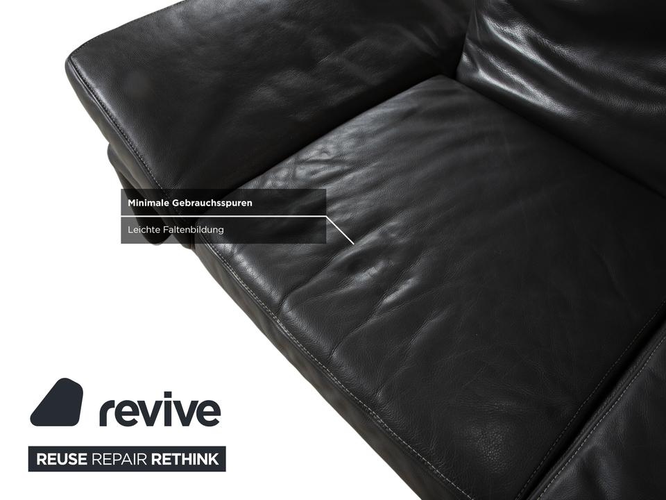 Koinor Raoul Zweisitzer Leder Sofa Grau manuelle Funktion Couch – Bild 13