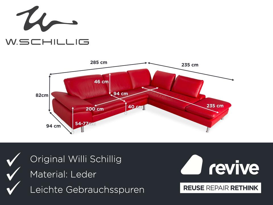 Willi Schillig Loop Leder Ecksofa Rot manuelle Funktion Sofa – Bild 2