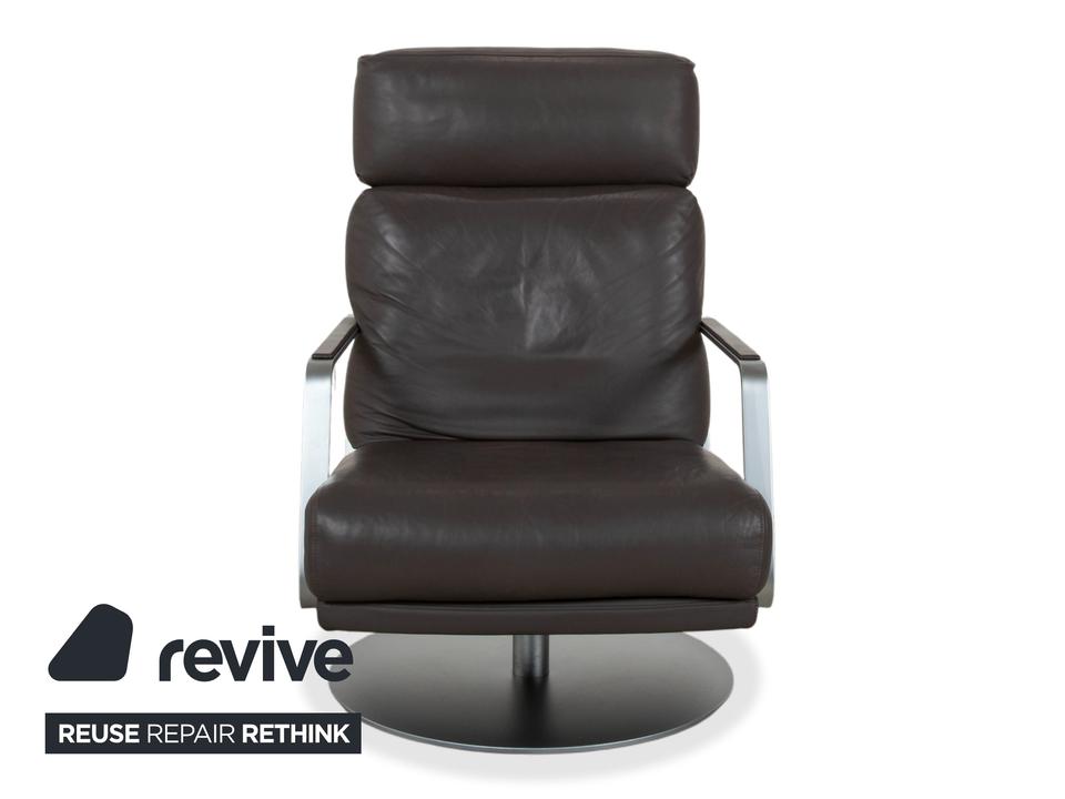 Rolf Benz Leder Metall Sessel Schwarz Anthrazit Dunkelbraun – Bild 15