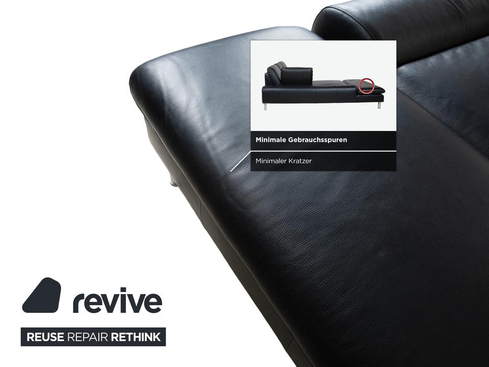 Willi Schillig Loop Leder Ecksofa Schwarz manuelle Funktion Sofa – Bild 14