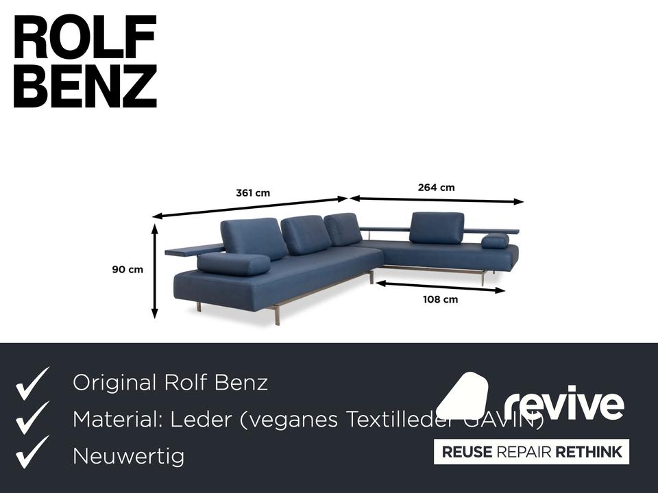 Rolf Benz Dono 6100 veganes Leder Ecksofa Blau Sofa Couch ✨ – Bild 2
