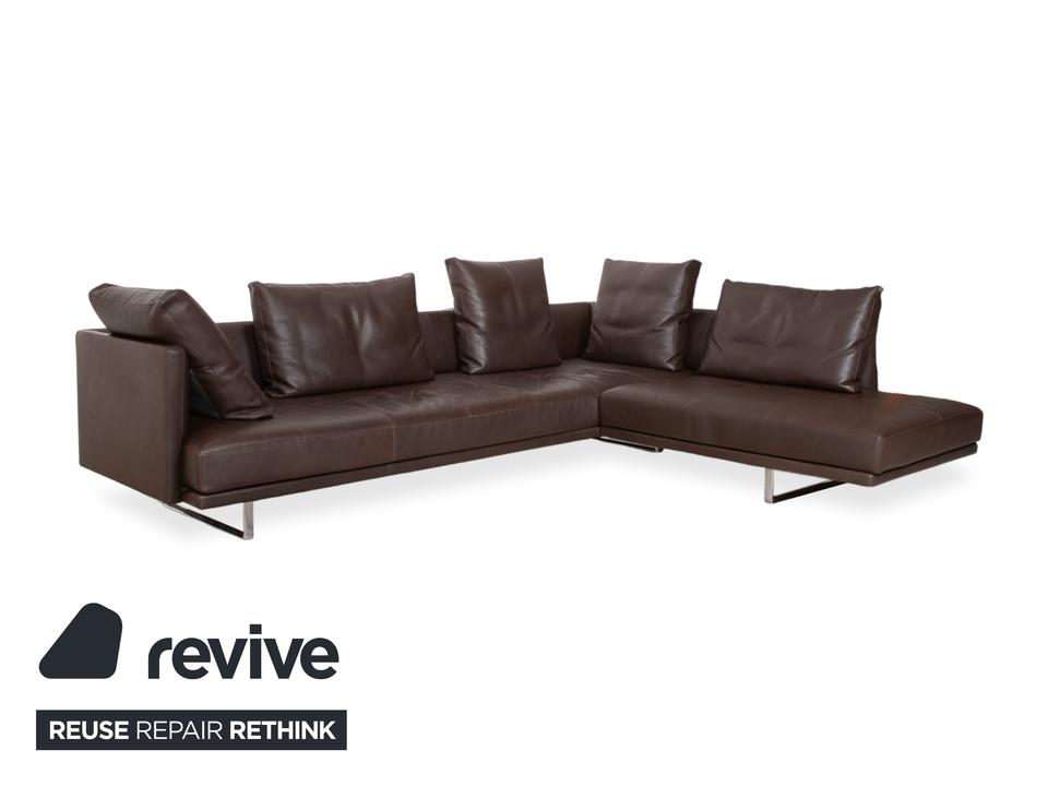 Walter Knoll Prime Time Leder Ecksofa Braun Recamiere Rechts – Bild 3