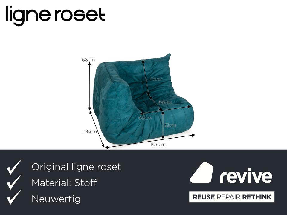 ligne roset Togo Stoff Sessel Blau Neubezug ✨ – Bild 2