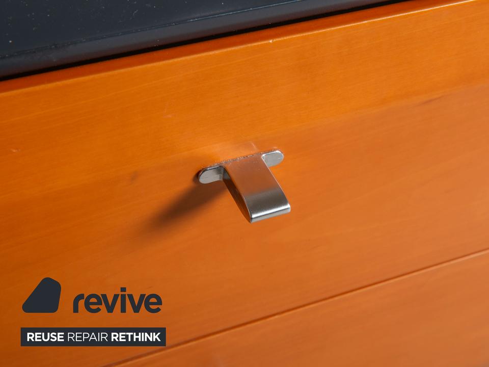 Interlübke Holz Sideboard Braun Blau Grau Navyblau Nachttisch – Bild 5