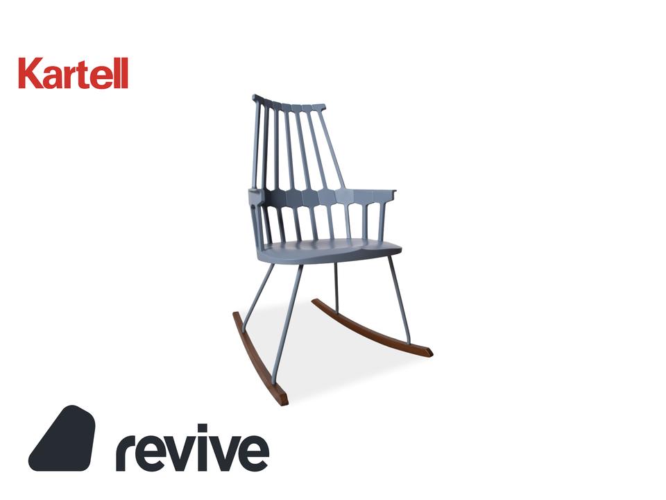 Kartell Comback Schaukelstuhl Holz Kunststoff Blau Patricia
