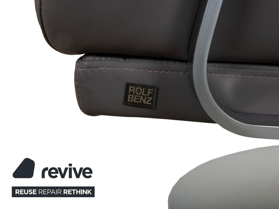Rolf Benz Leder Metall Sessel Schwarz Anthrazit Dunkelbraun – Bild 14