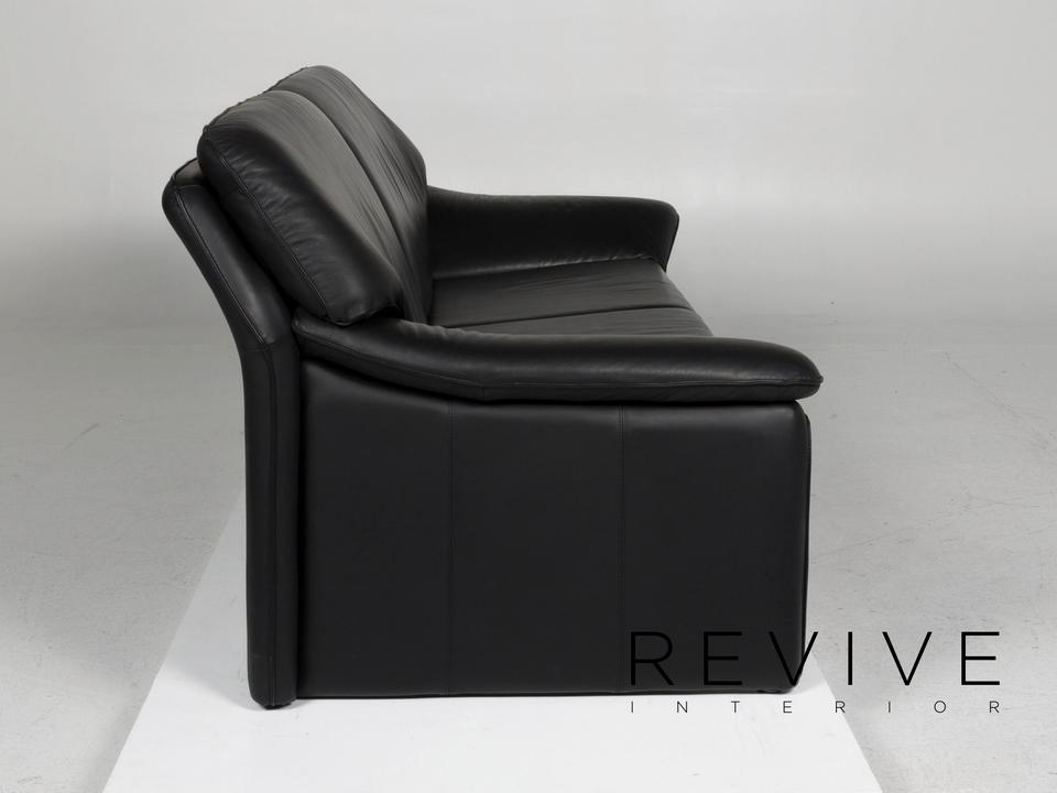 Laauser Atlanta Leder Sofa Schwarz Dreisitzer Couch ✨ – Bild 9