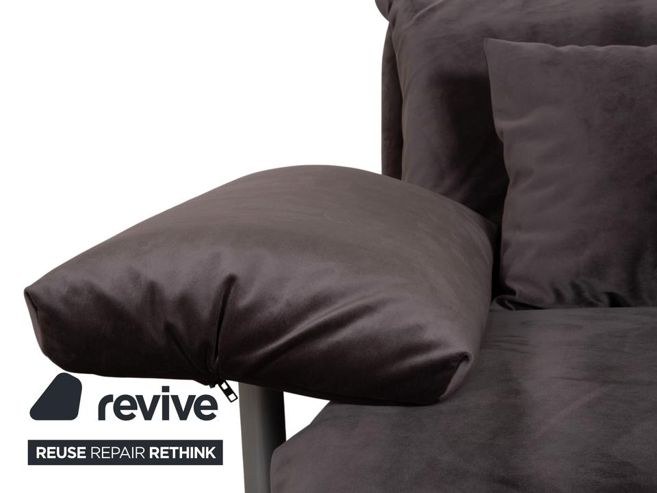 Ligne Roset Multy Zweisitzer inkl. Armlehnen Samt Stoff Grau ✨ – Bild 13