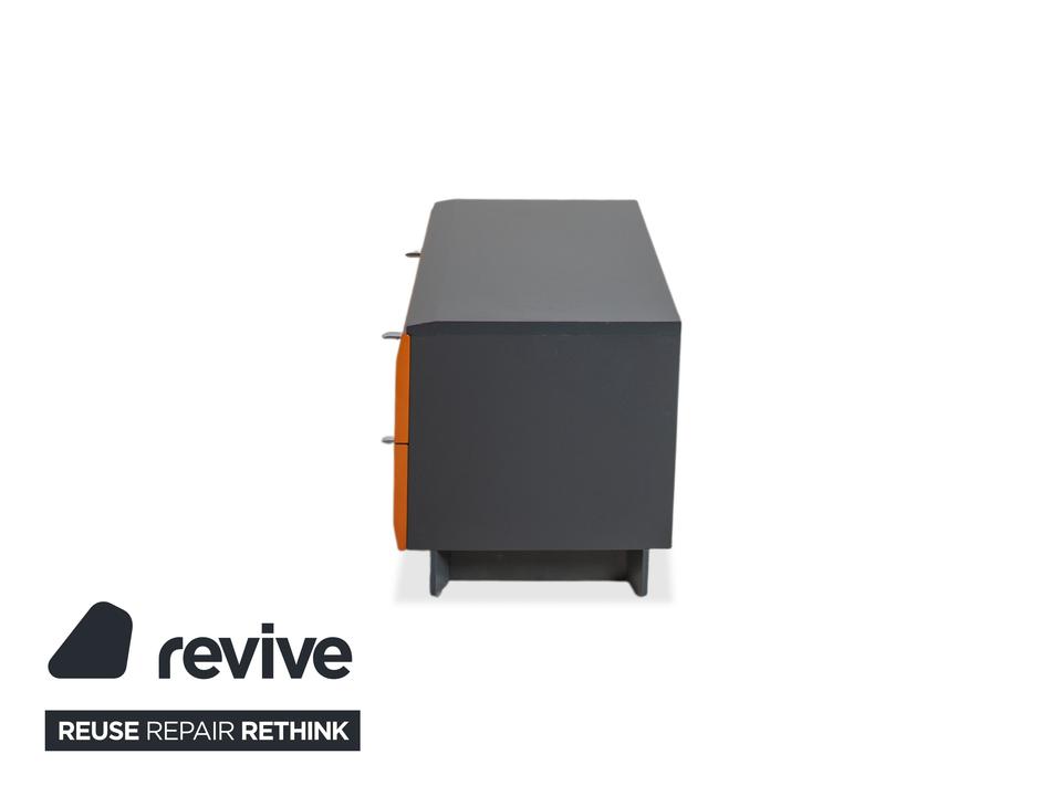 Interlübke Holz Sideboard Braun Blau Grau Navyblau Nachttisch – Bild 11