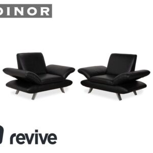 Koinor Rossini Leder Sessel Garnitur Schwarz manuelle Funktion