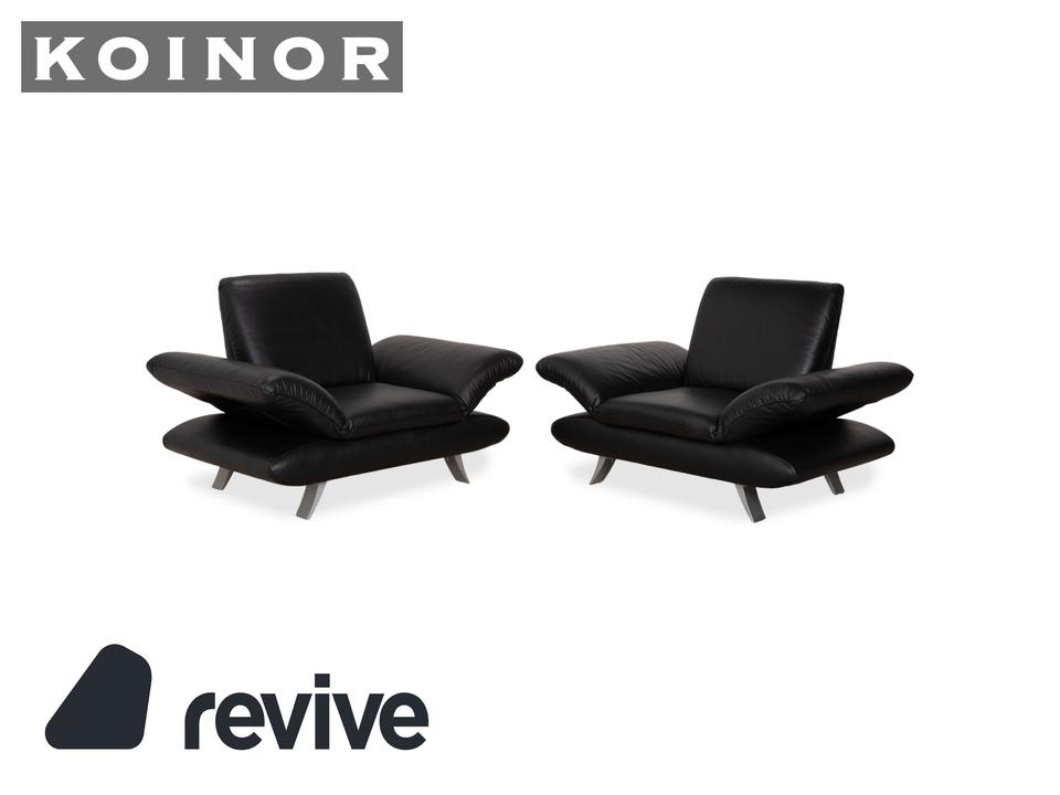 Koinor Rossini Leder Sessel Garnitur Schwarz manuelle Funktion