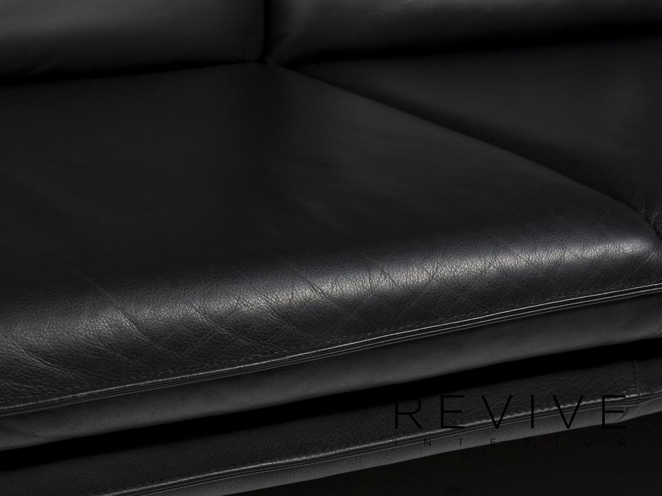 Laauser Atlanta Leder Sofa Schwarz Dreisitzer Couch ✨ – Bild 5