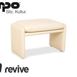 Erpo Chalet Leder Hocker Creme Beige