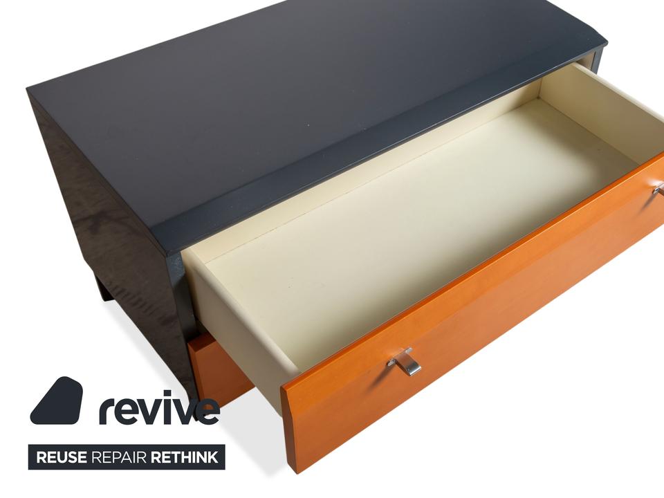 Interlübke Holz Sideboard Braun Blau Grau Navyblau Nachttisch – Bild 6