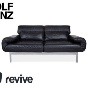 Rolf Benz Plura Leder Zweisitzer Schwarz manuelle Funktion Sofa