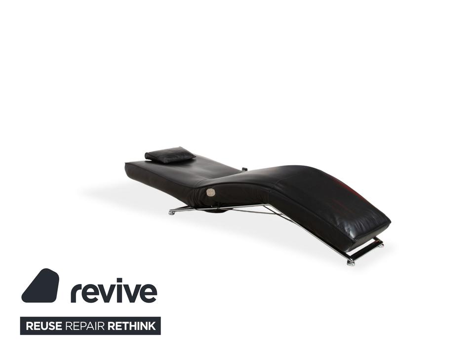 Koinor Jonas Liege Leder Schwarz mit Jeremiah Gestell Chrom – Bild 4