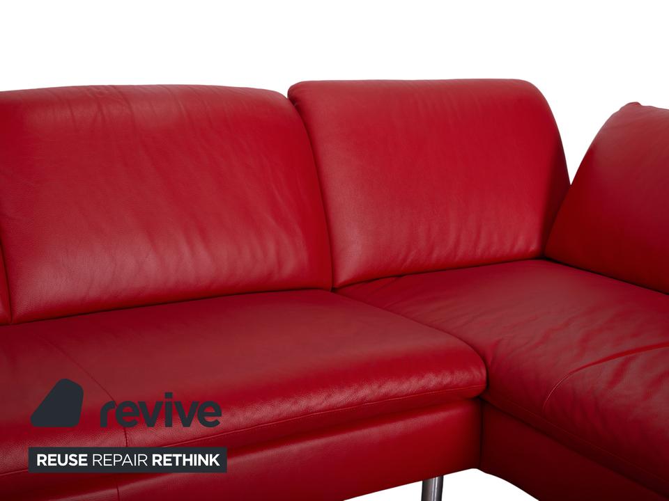 Willi Schillig Loop Leder Ecksofa Rot manuelle Funktion Sofa – Bild 8
