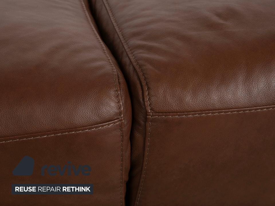 Willi Schillig Alessiio Leder Hocker Braun Mokka – Bild 6