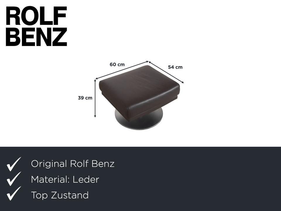 Rolf Benz Leder Metall Sessel Schwarz Anthrazit Dunkelbraun – Bild 3