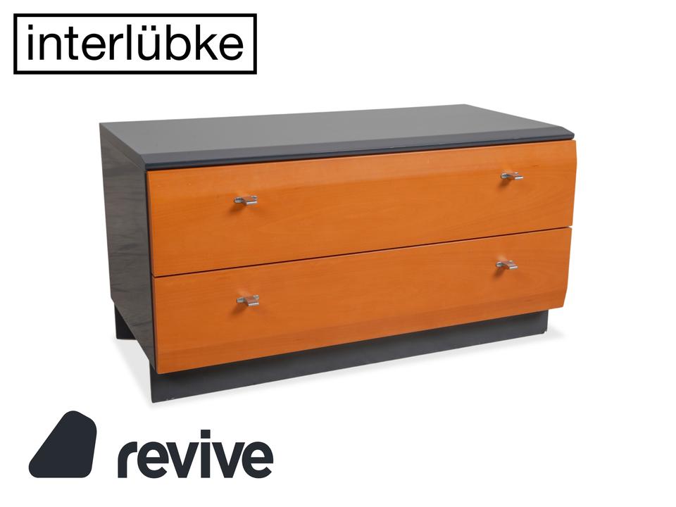 Interlübke Holz Sideboard Braun Blau Grau Navyblau Nachttisch
