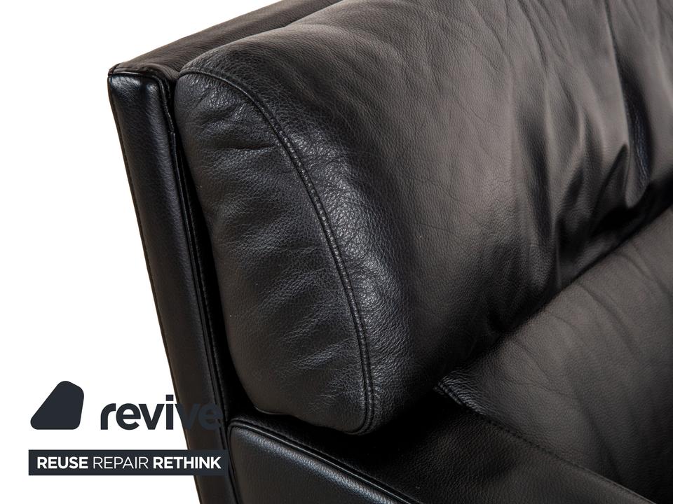 Rolf Benz Leder Sessel Schwarz Chefsessels Metall Drehkreuz – Bild 3