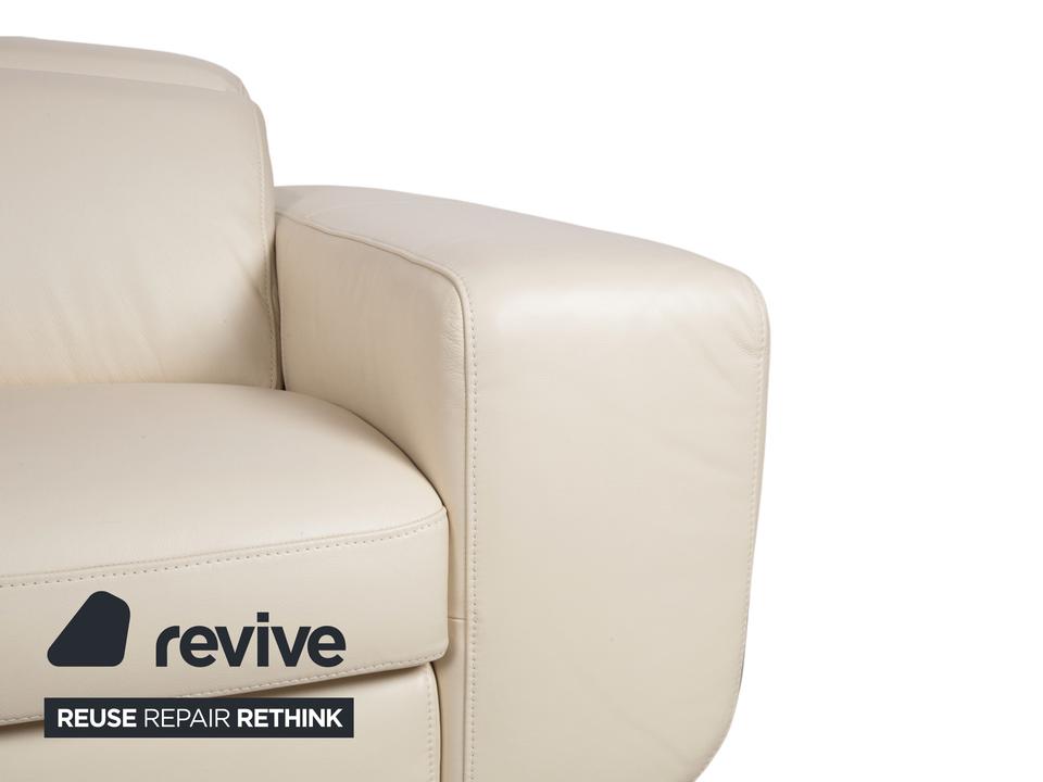 Joop 007 Leder Zweisitzer Creme Sofa Couch Metallfüße – Bild 6