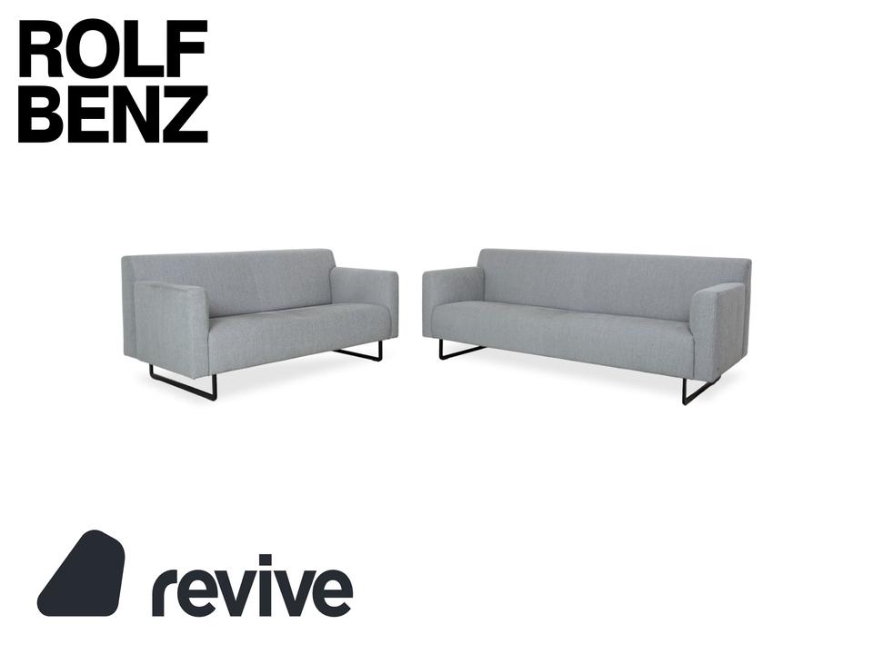 Rolf Benz 328 Stoff Garnitur 2x Dreisitzer Grau Sofa Couch