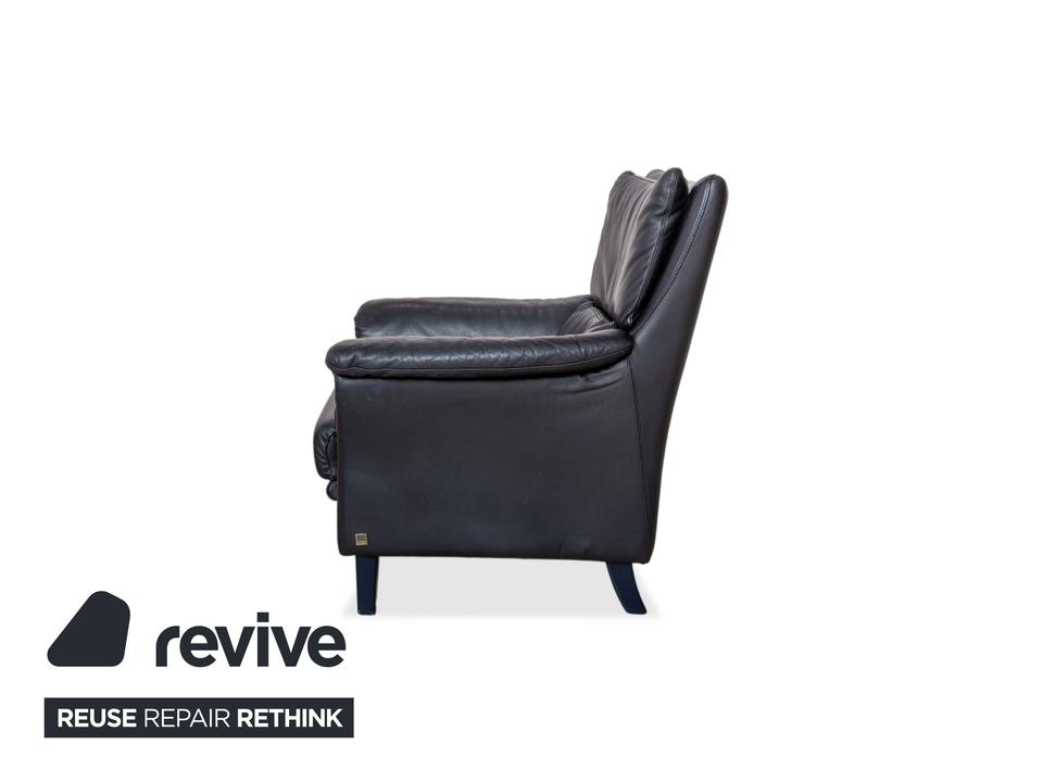 Willi Schillig Leder Sessel Dunkelblau Marineblau – Bild 11