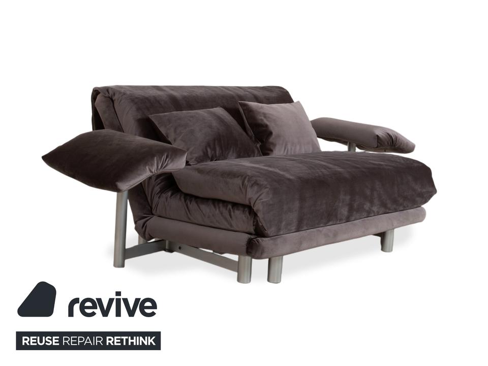 Ligne Roset Multy Zweisitzer inkl. Armlehnen Samt Stoff Grau ✨ – Bild 6