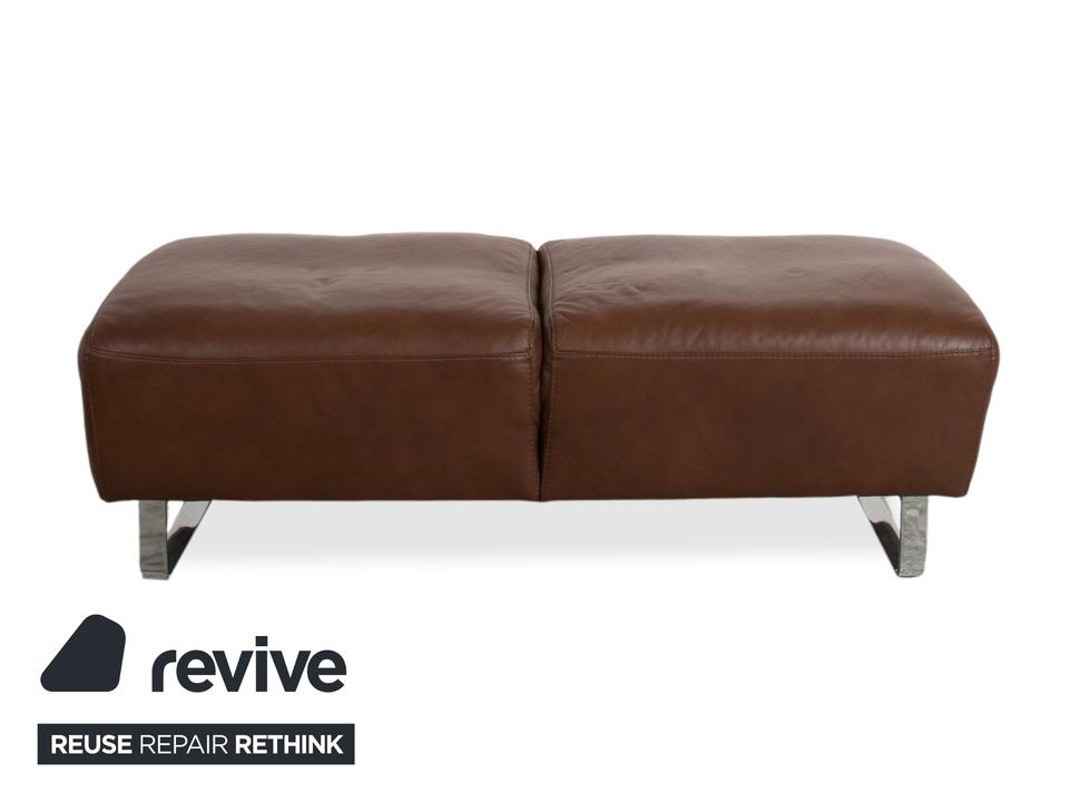 Willi Schillig Alessiio Leder Hocker Braun Mokka – Bild 9