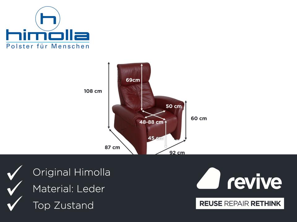Himolla Leder Sessel Rot Kirschrot manuelle Funktion – Bild 2