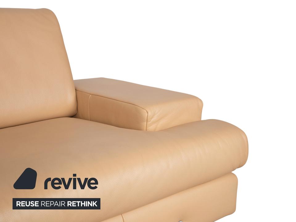 Rolf Benz AK 644 Zweisitzer Leder Sofa Creme Beige Couch – Bild 4