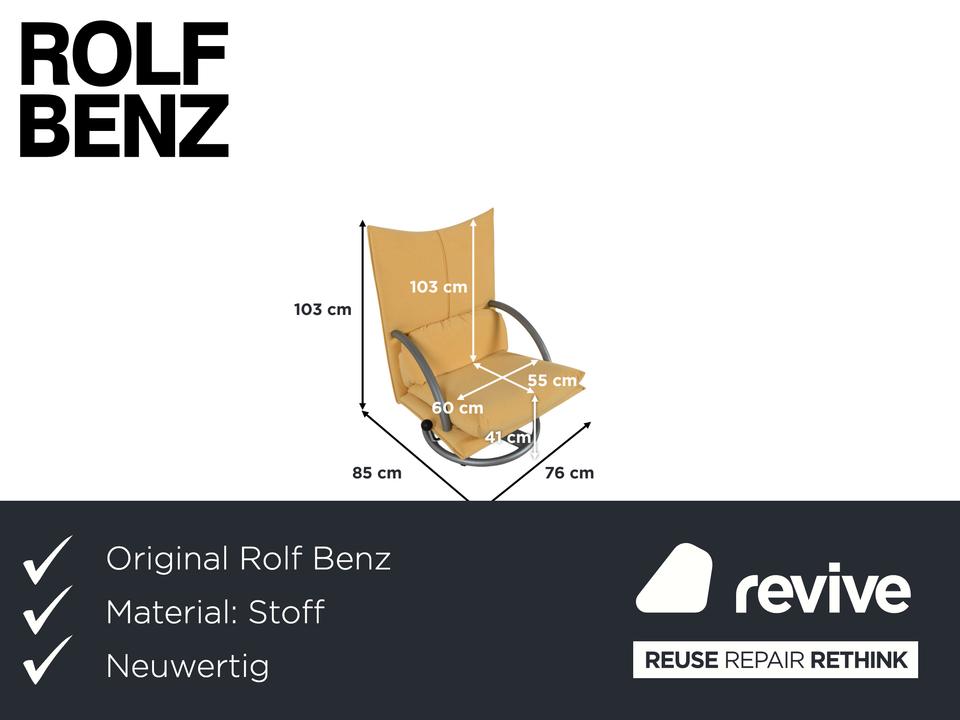 Rolf Benz BMP 418 Sessel Garnitur inkl. Hocker Stoff Gelb ✨ – Bild 2