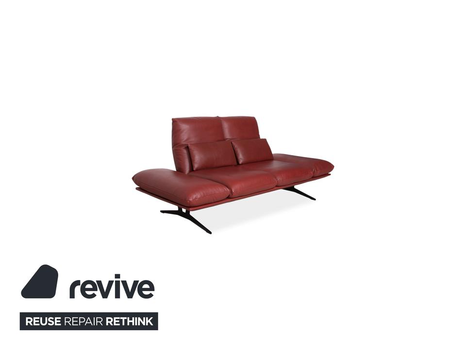 Koinor Francis Leder Zweisitzer Rot manuelle Funktion Sofa Couch – Bild 4