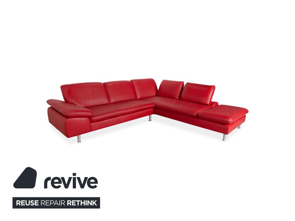 Willi Schillig Loop Leder Ecksofa Rot manuelle Funktion Sofa – Bild 3