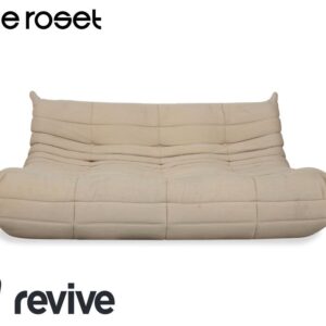 Ligne Roset Togo Stoff Dreisitzer Creme Beige Sand Sofa Couch