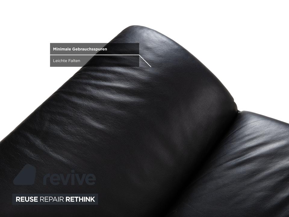 Koinor Rossini Leder Sofa Schwarz Zweisitzer manuelle Funktion – Bild 9
