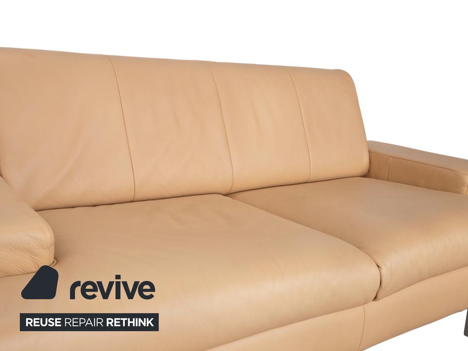 Rolf Benz AK 644 Zweisitzer Leder Sofa Creme Beige Couch – Bild 5