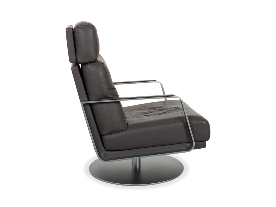 Rolf Benz Leder Metall Sessel Schwarz Anthrazit Dunkelbraun – Bild 16