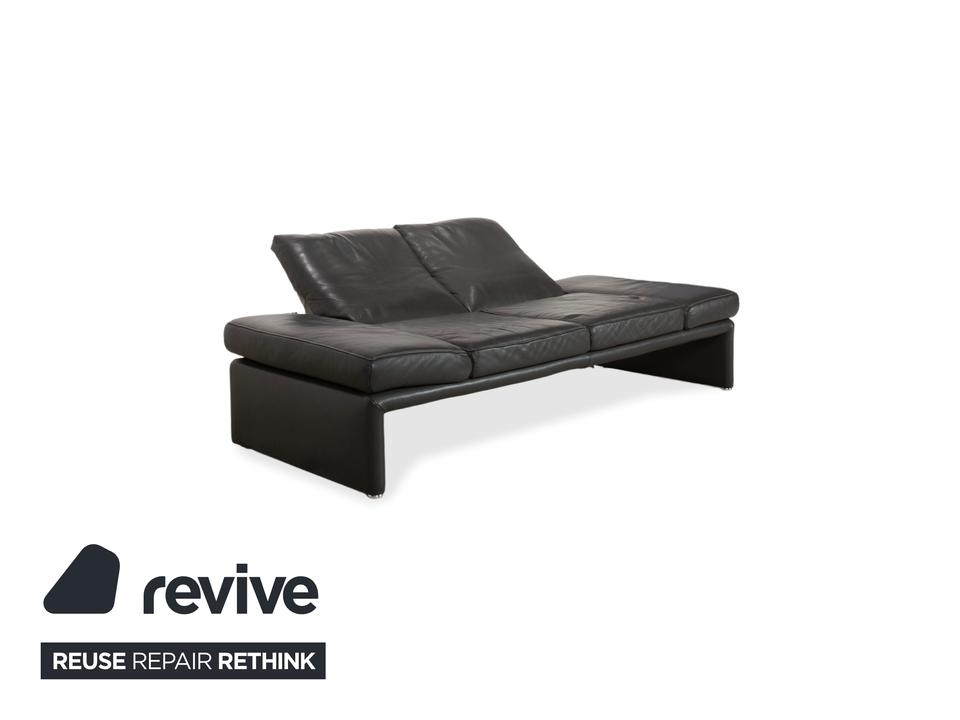 Koinor Raoul Zweisitzer Leder Sofa Grau manuelle Funktion Couch – Bild 8