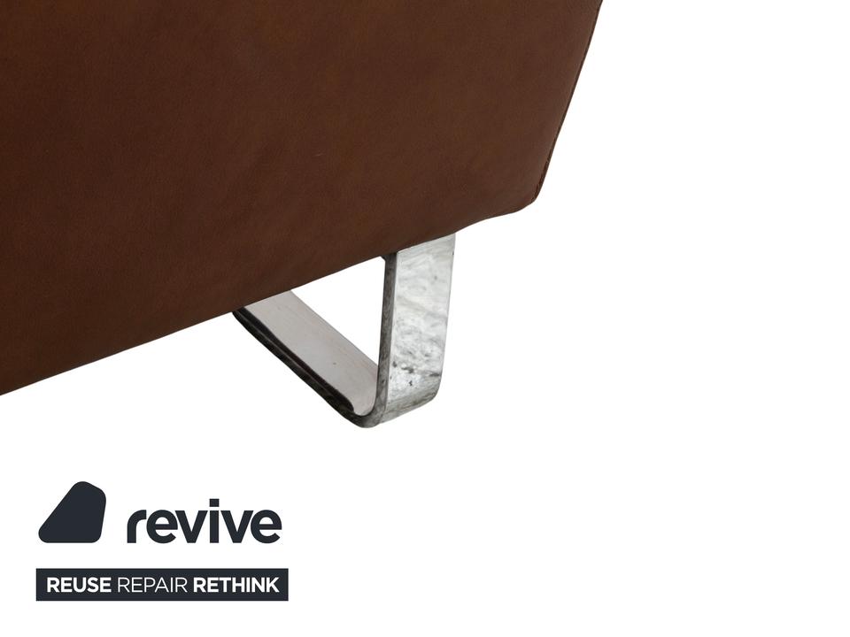 Willi Schillig Alessiio Leder Hocker Braun Mokka – Bild 4