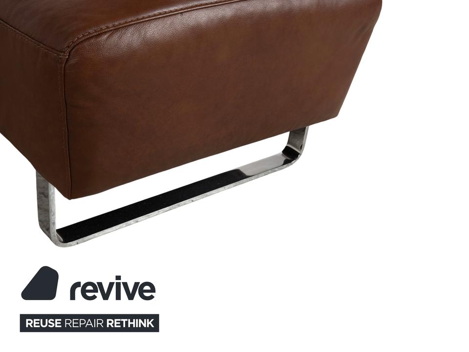 Willi Schillig Alessiio Leder Hocker Braun Mokka – Bild 5