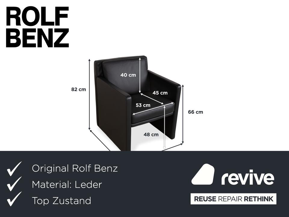 Rolf Benz EGO Leder Sessel Schwarz – Bild 2