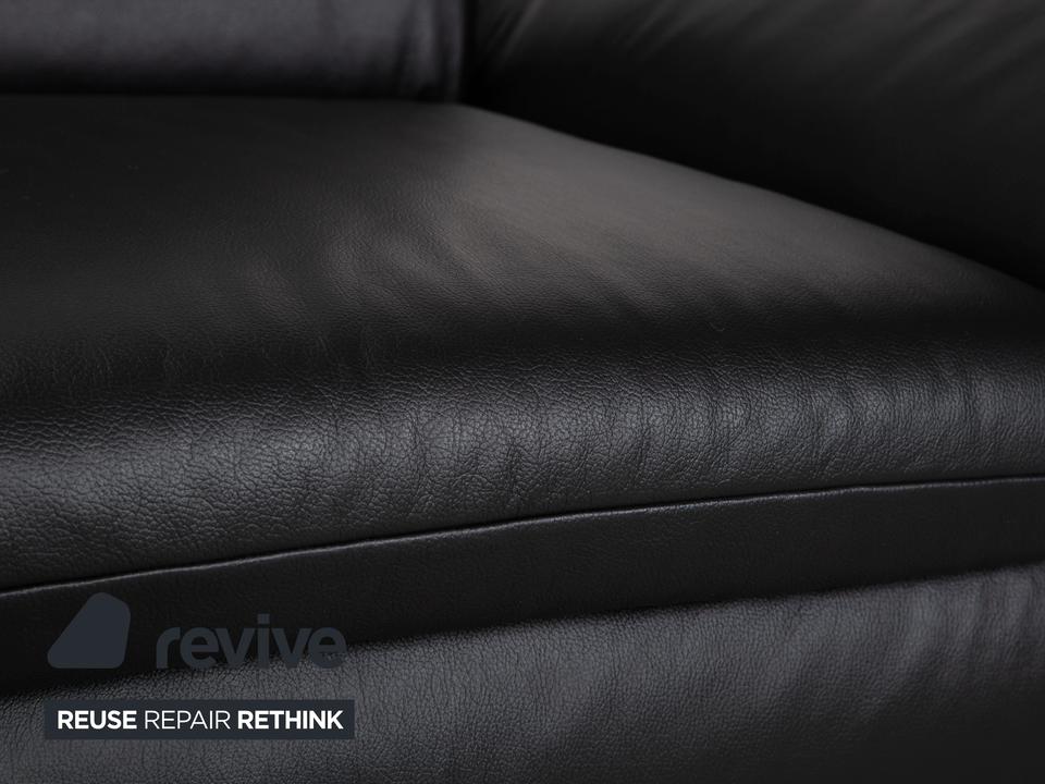 Koinor Rossini Leder Sessel Garnitur Schwarz manuelle Funktion – Bild 8